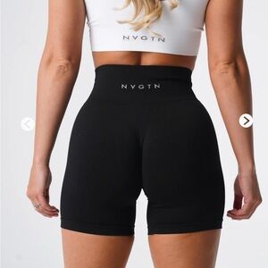 NVGTN Black Solid Pro Shorts -Medium